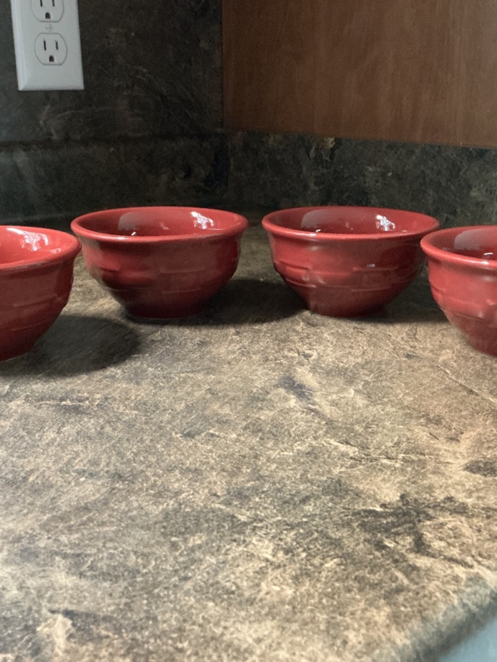 Set of Longaberger Pottery Dessert Bowls - Paprika